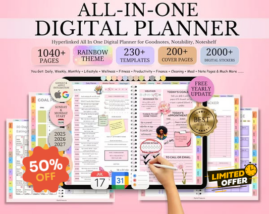 All-in-One Advance Digital Planner 2025, 2026,2027